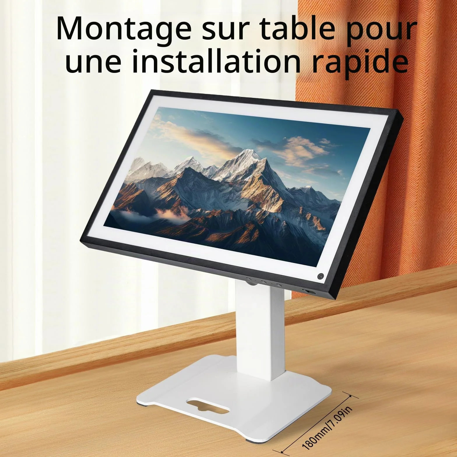 Shinar Support Métallique pour Écrans Show 15 et Show 21 avec Gestion des Câbles, Pivotant 360°, Inclinable -50° à +50° - Support de Bureau pour Moniteurs 13-29 Pouces