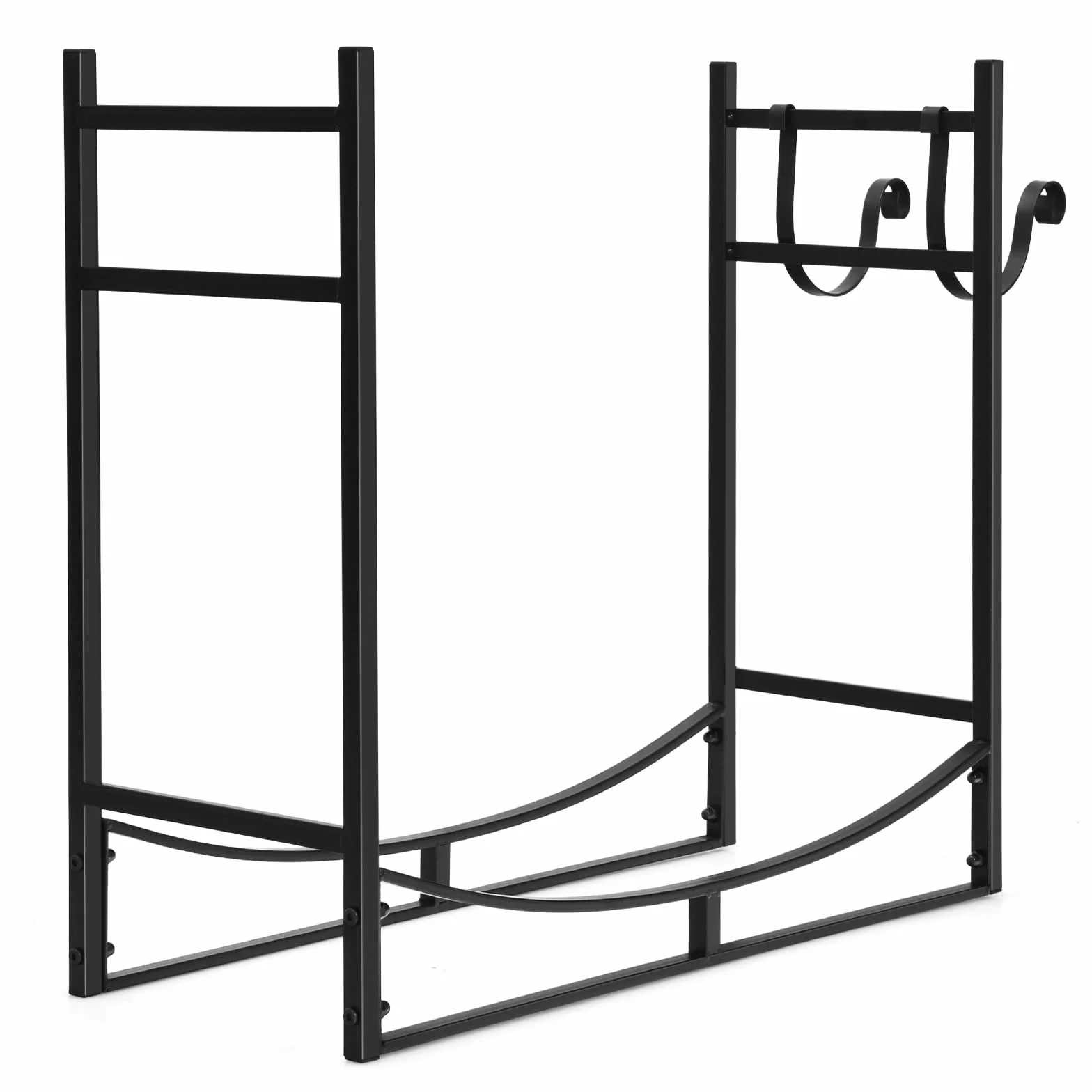 GOPLUS Range Bûches Cheminée Porte Buches Bois Chauffage Intérieur Extérieur Support Amovible 50 kg 84 x 33 x 76 cm