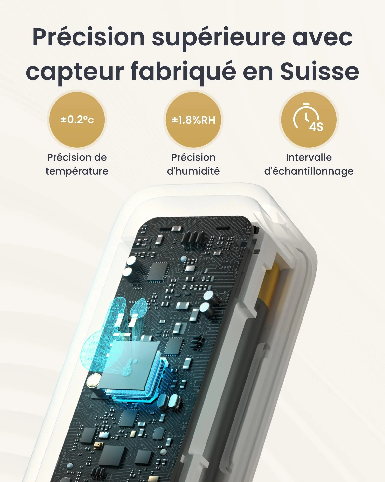 SwitchBot Lot 2 thermomètres hygromètre IP65 Bluetooth Capteur humidité intérieur extérieur