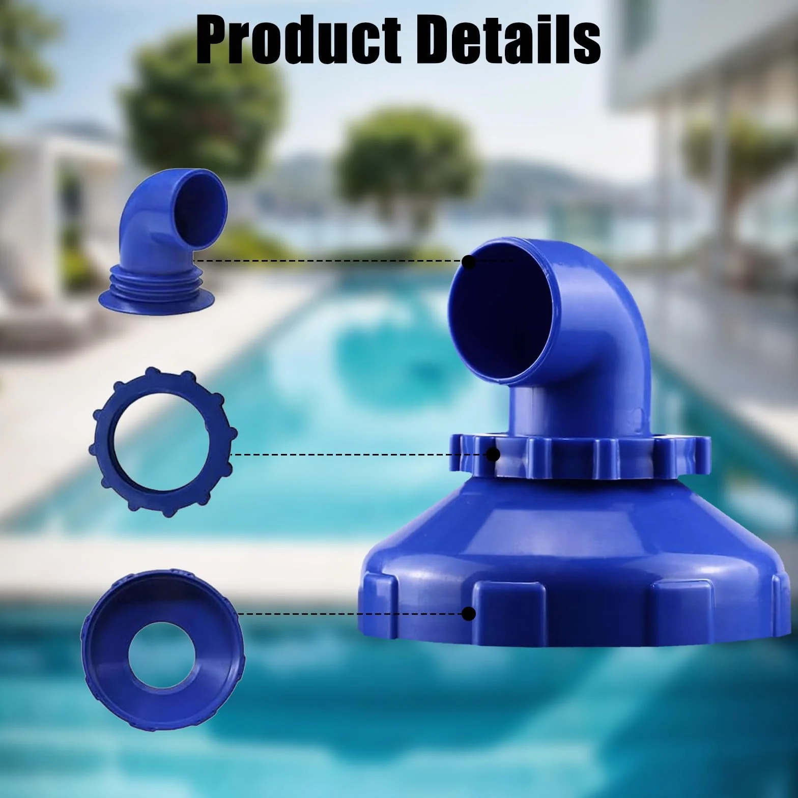 Raccord Buse d'Entrée de Piscine Rotatif 360° 32mm pour Piscine Intex Bestway