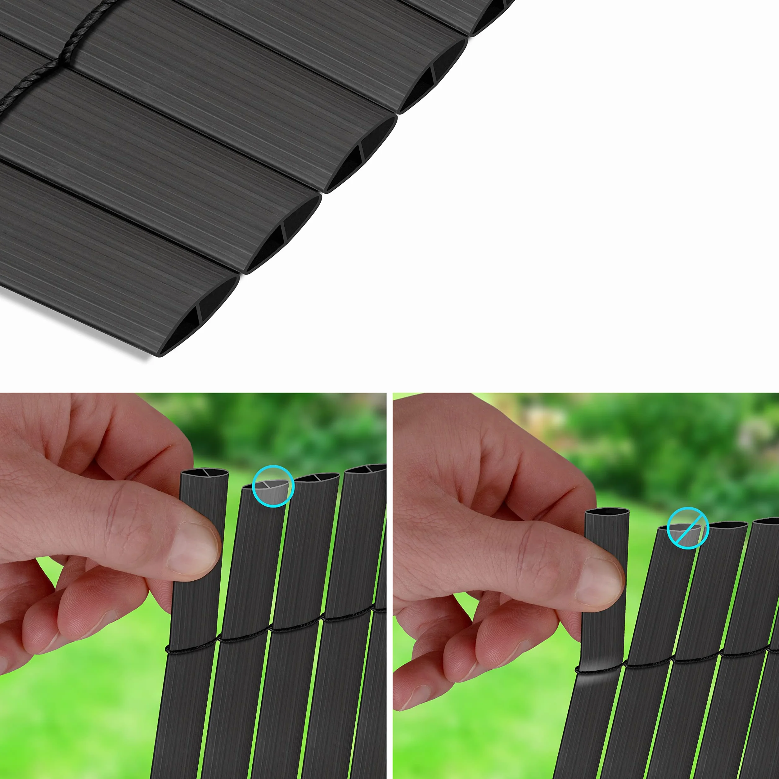KESSER Pare-Vue PVC Clôture Revêtement Balcon Paravent Lames renforcées résistantes intempéries 80 x 300 cm