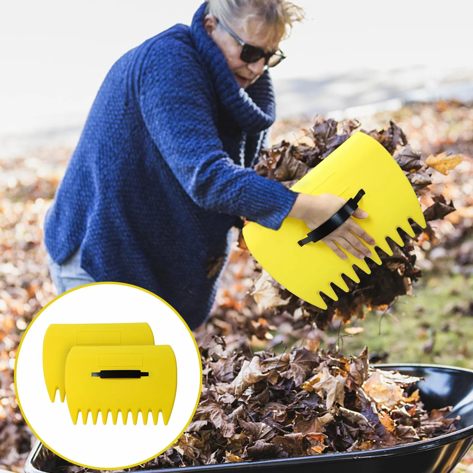 Stanew Râteau à Feuilles de Jardin, Râteau à Feuilles avec Manche Télescopique avec 25 Dents, Kit de Outillage de Jardin pour Ramasser Les Feuilles ou l'herbe Coupée (Longueur de la Tige 165CM)