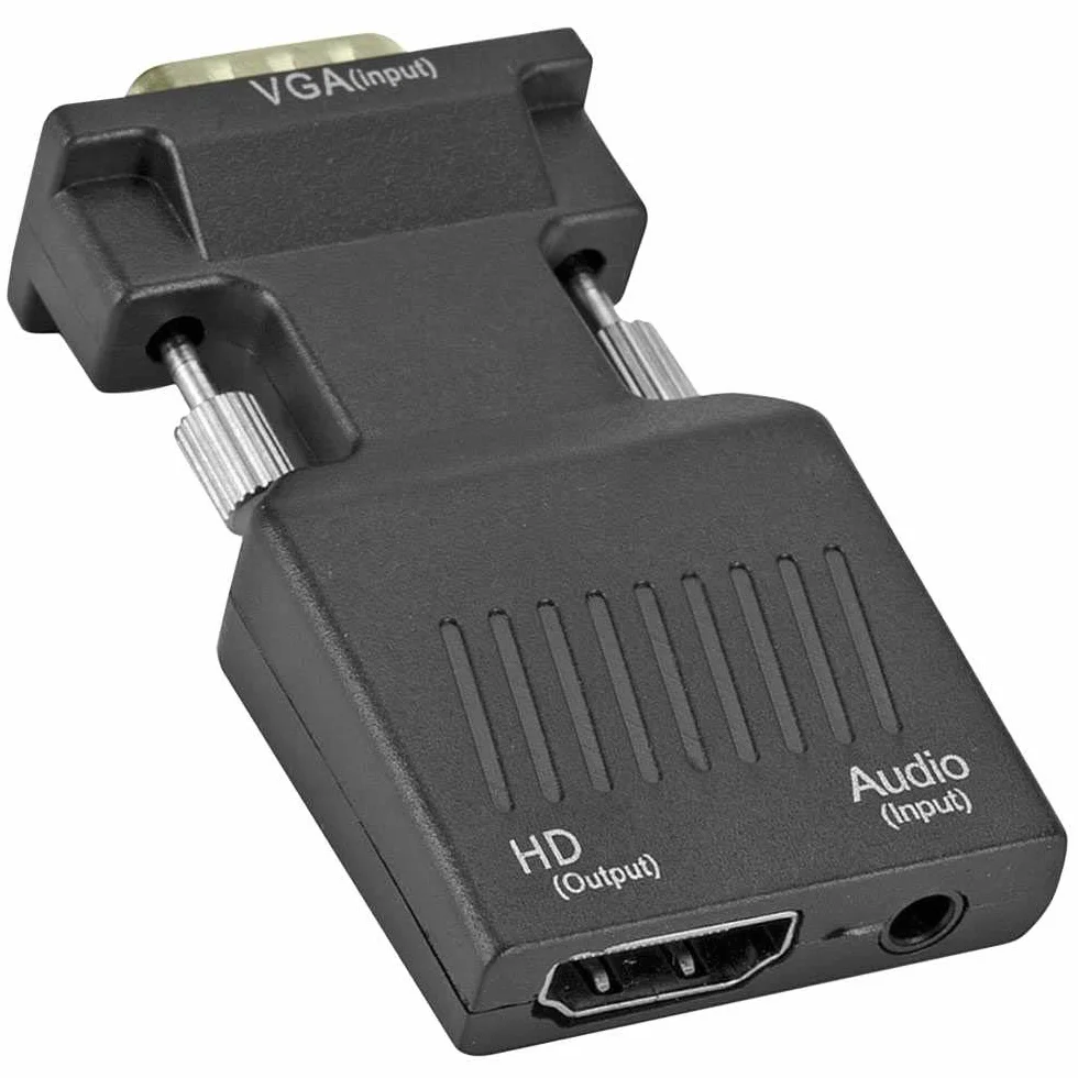OcioDual Adaptateur VGA Mâle vers HDMI Femelle Convertisseur 1080p pour Ordinateur Portable TV