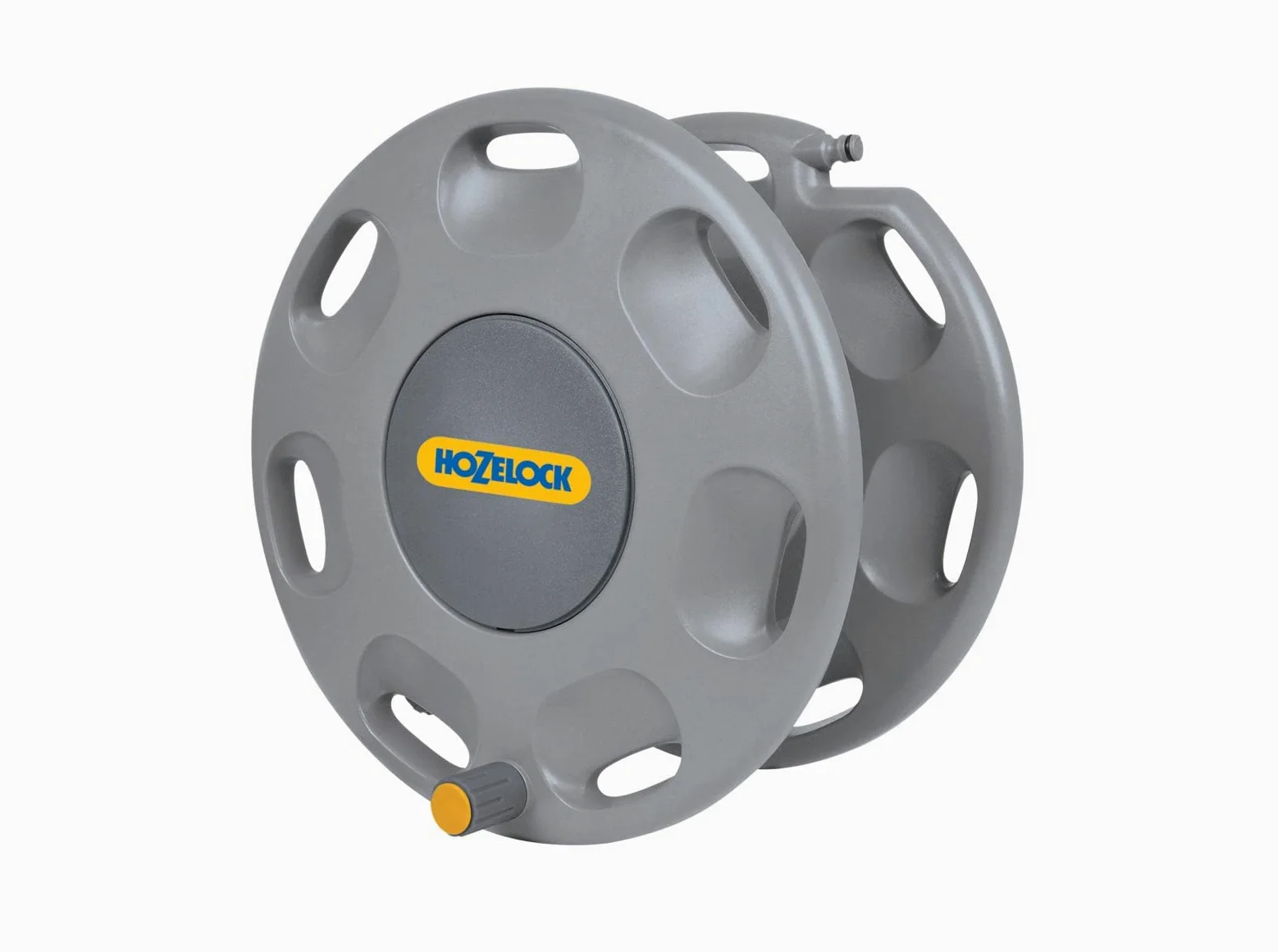 HOZELOCK - enrouleur Mural 60 M Non Équipé : Capacité Max 60 M, Support de Fixation + 1 Raccord Inclus [2390D0000]