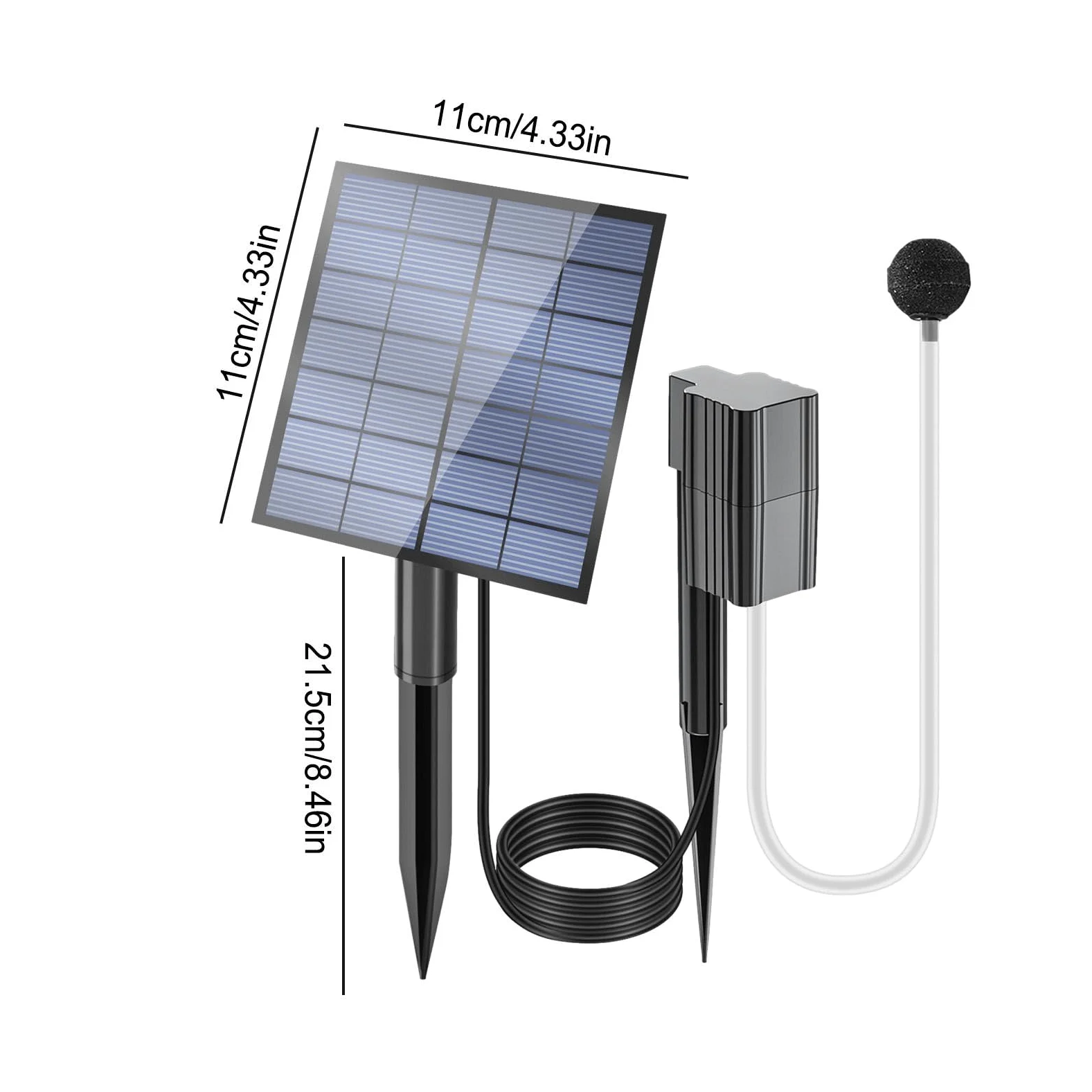 Aérateur Solaire De Bassin 2,5W Diffuseur d'Oxygène Silencieux Compact | Pompe Solaire Pour Extérieur Patio Cour Jardin Terrasse Piscine Oiseaux Poissons Fleurs Jardinière