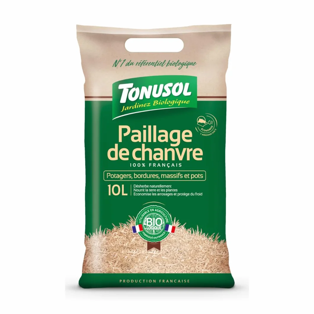 TONUSOL Paillis de Chanvre 100% Naturel 10L - Paillage Végétal