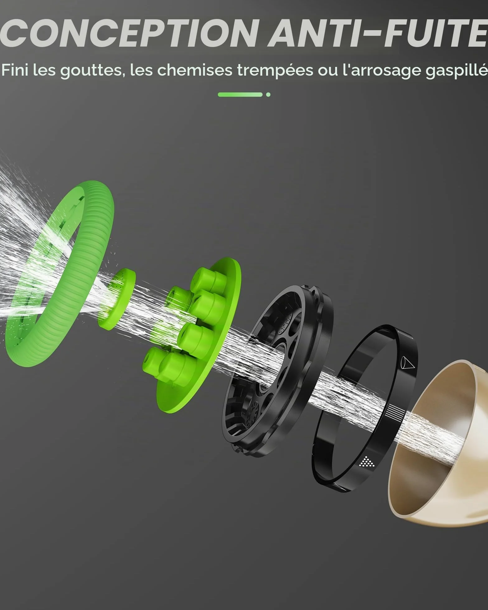 RAINPOINT Pistolet pulvérisateur de jardin - Débit d'eau réglable - Vert