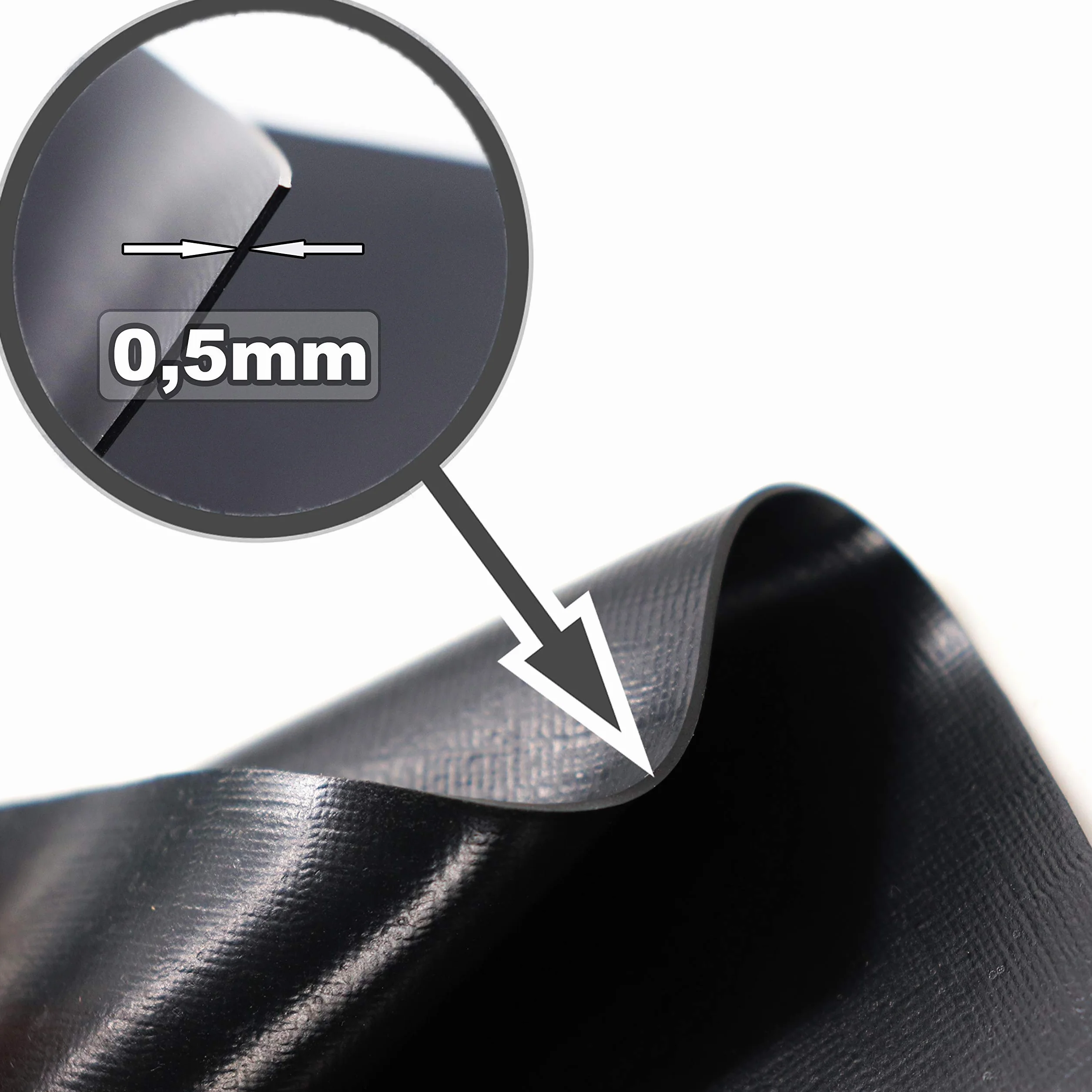 Bâche de bassin PVC 4m x 4m Bâche noire 0,5mm pour bassin de jardin