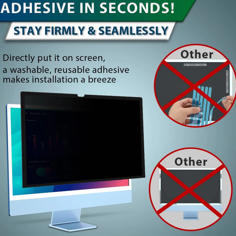 Écran de confidentialité pour iMac 24" anti-reflet anti-rayures amovible finition mate ou brillante