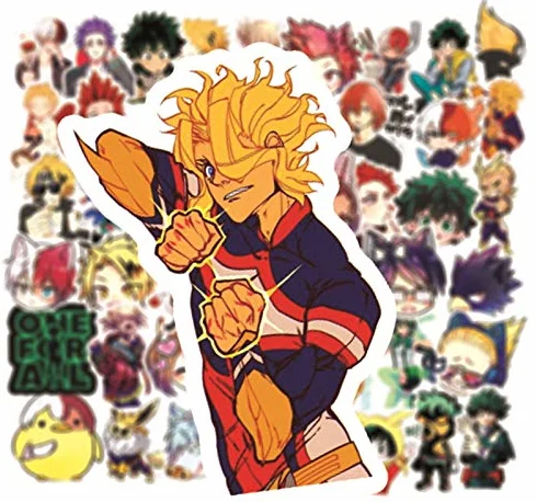 My Hero Academia Autocollants 50 pièces étanche pour valise skateboard ordinateur portable