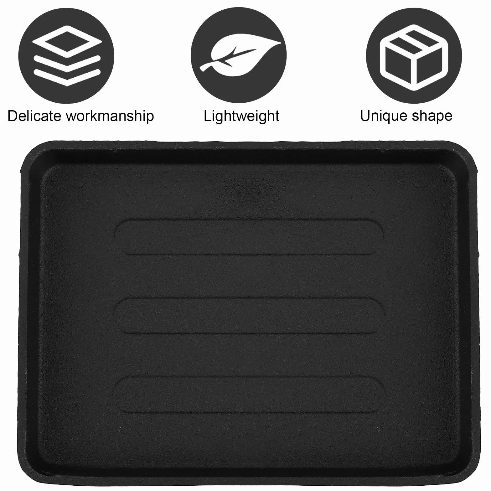 Plaque de Cuisson en Fonte 40x30cm pour Barbecue, Poêle à Griller Anti-adhésive Four et Grillades