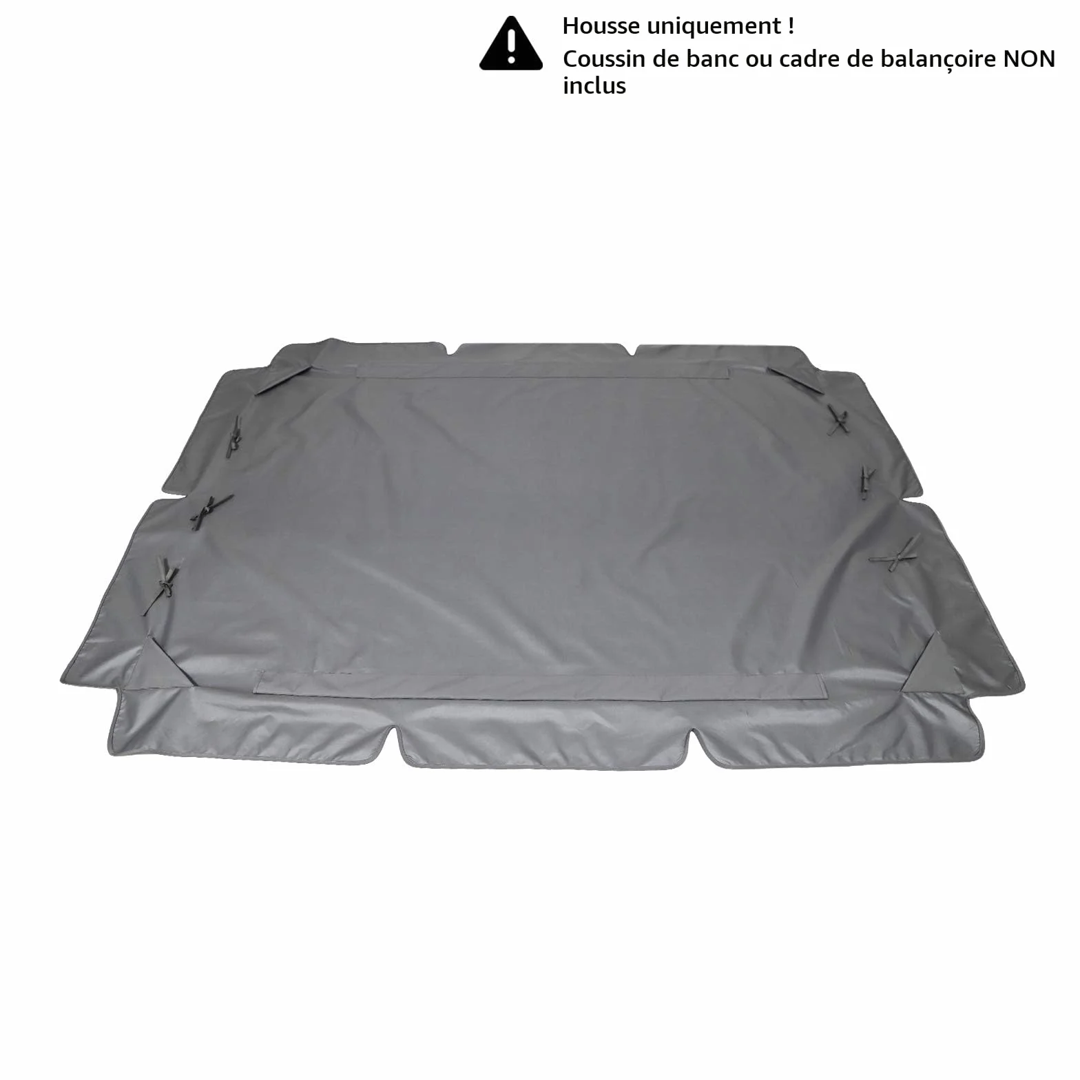 Housse de Rechange Toit Balancelle Jardin Imperméable Protection UV Gris L