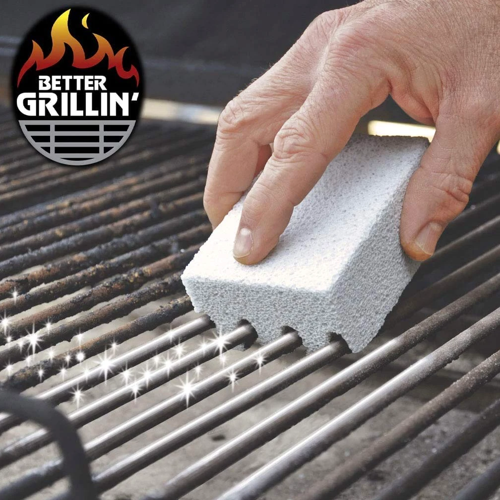 BETTER GRILLIN' Lot de 12 Pierres à récurer pour Barbecue en Verre recyclé Gris 13871