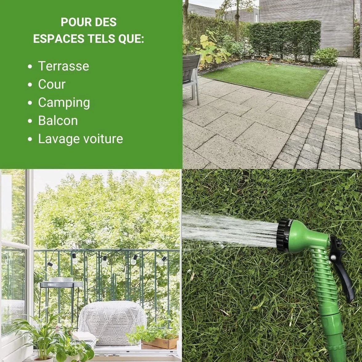 Tuyau Extensible à Pression d'Eau Xpansy C2607A 7,5 mètres Vert