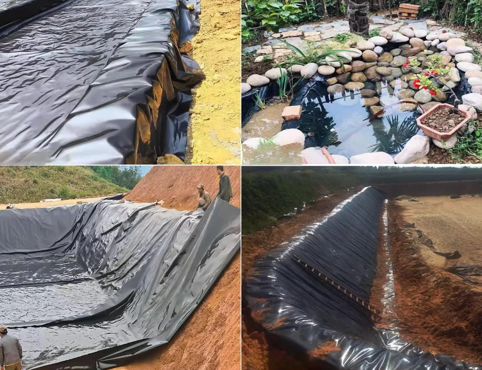 Liner Pour Bassin Film D'étanchéité Sous-couche Robuste Noir Hdpe Bâche Bassin Jardin Membrane Film D'étang Natation étangs Poissons Fontaines Jardin D'eau Cascade(Size:7*7m(22.9*22.9ft) 20S)