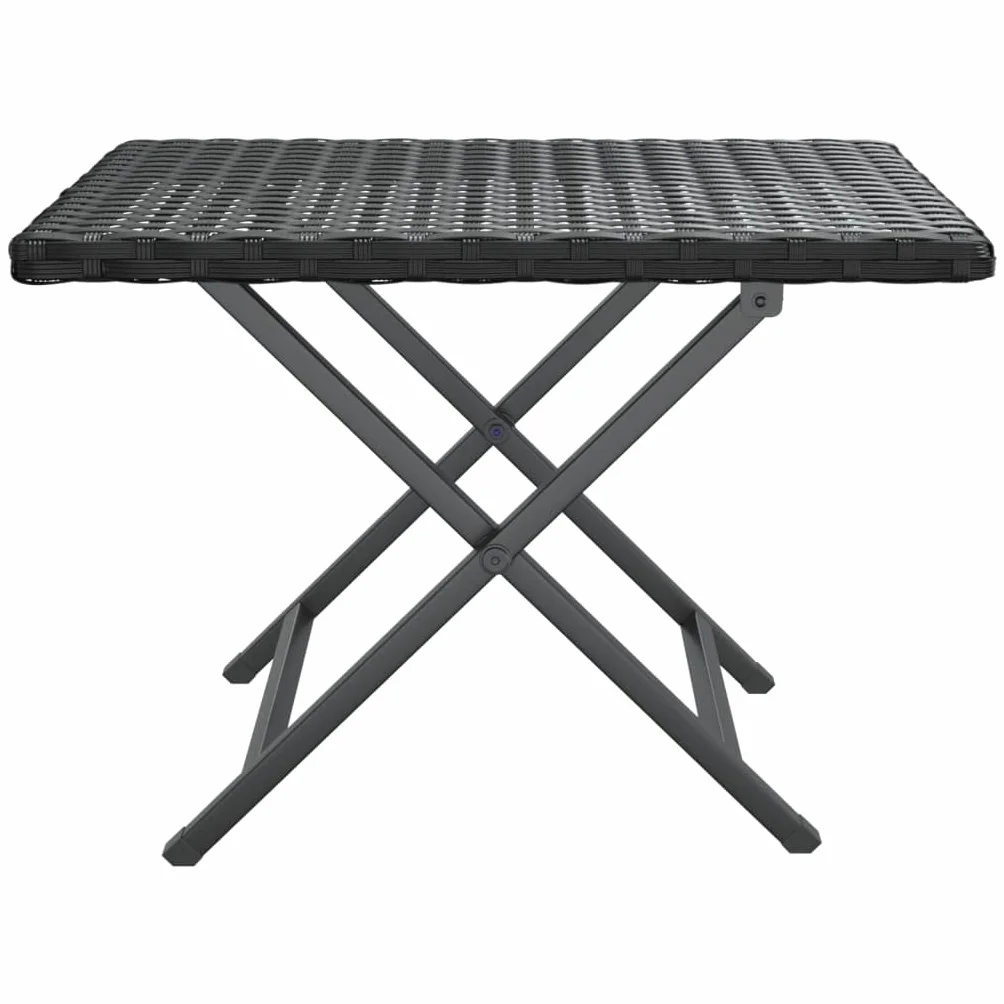Table Pliable Résine Tressée 45x35x32 cm Noir