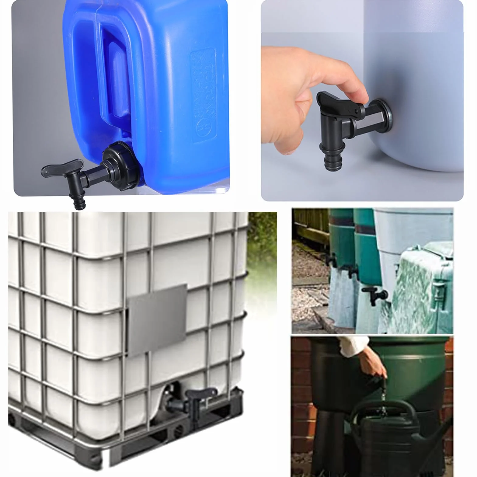 BetterJonny Robinet Cuve Plastique IBC 3/4" Adaptateur Boîte Rangement Eau avec Ruban PTFE