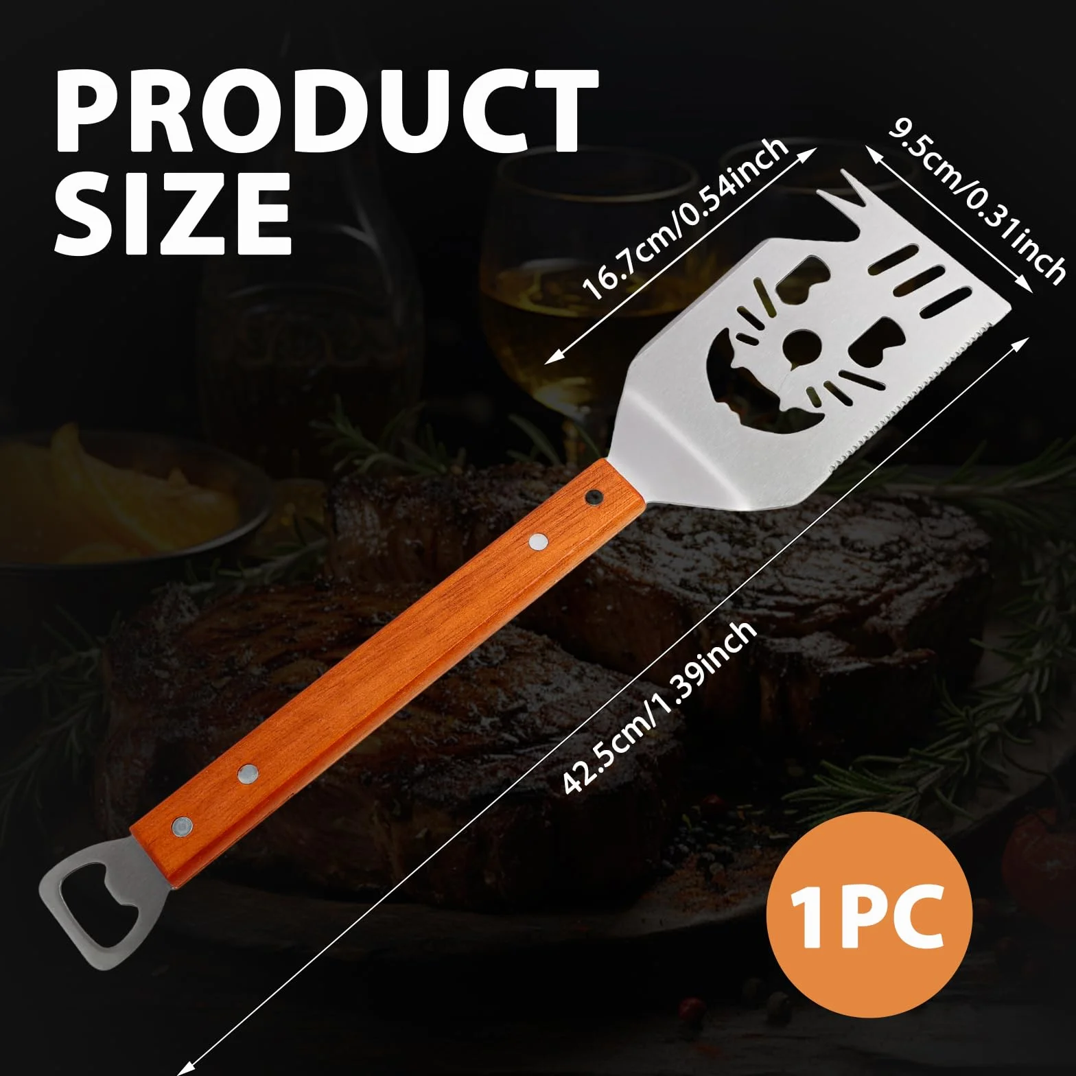 Spatule Barbecue 7 en 1, Ustensiles Barbecue Innovant pour Camping en Plein Air