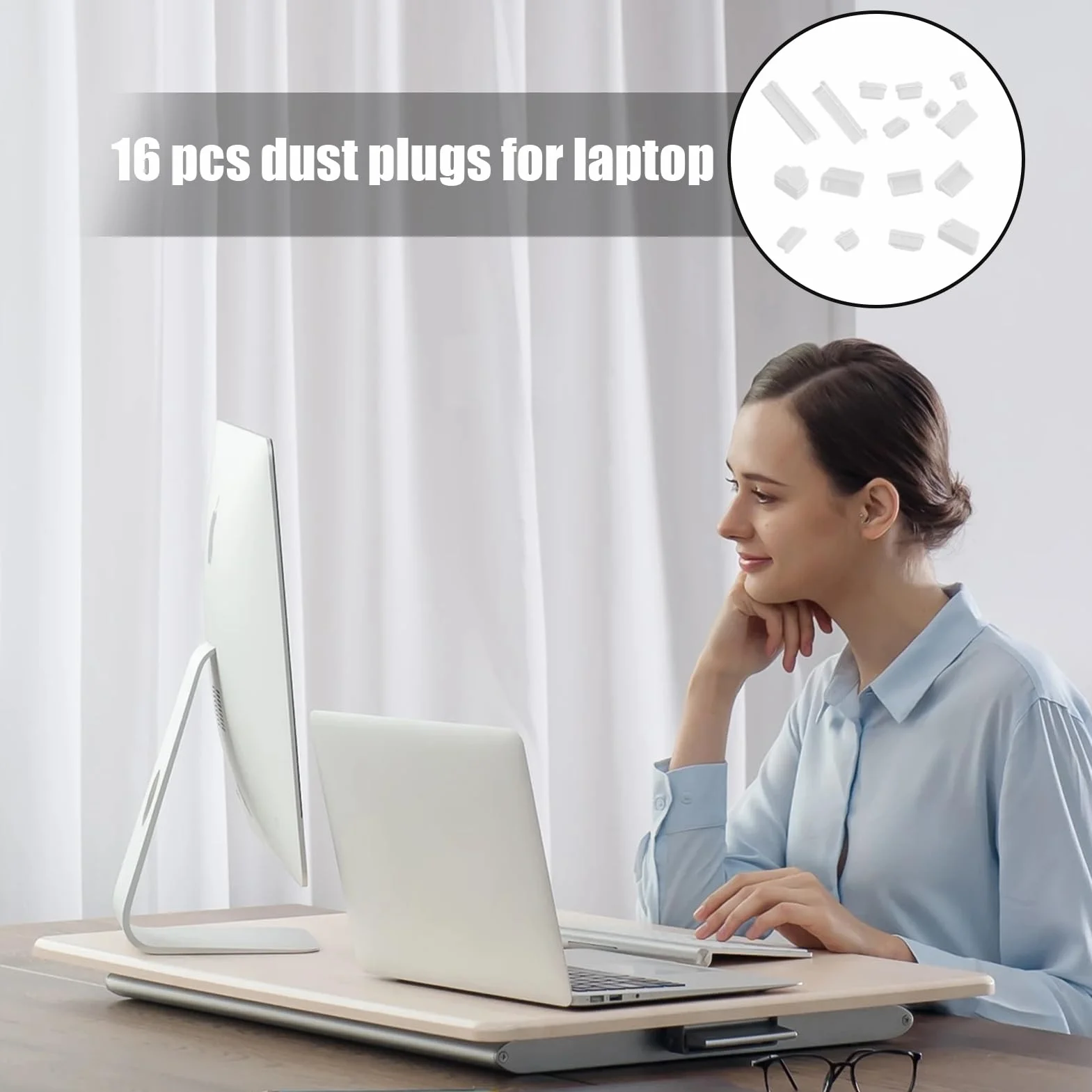 Bouchons Anti-poussière USB Silicone Souple pour PC de Bureau, Cache-Ports Ordinateur Portable