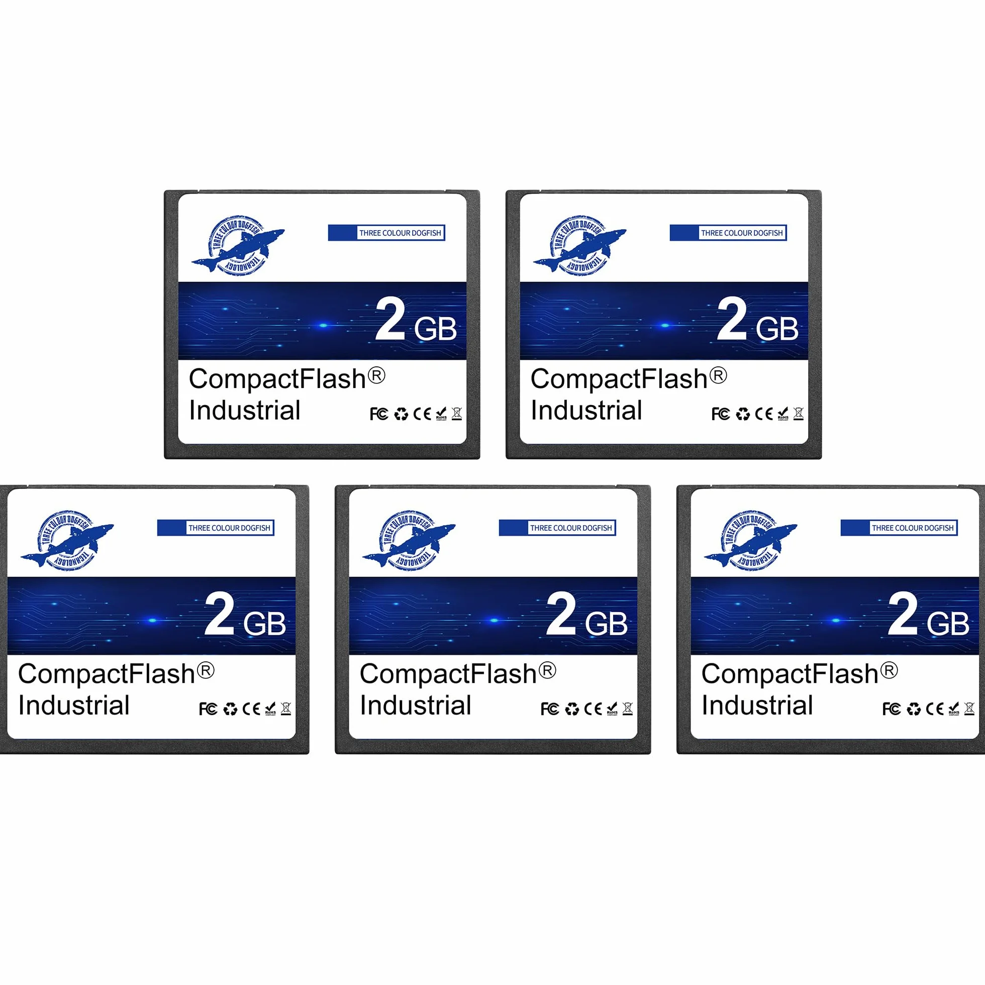Dogfish Carte Mémoire Compact Flash 2Go 5 Pack CF Type I pour Appareil Photo Numérique