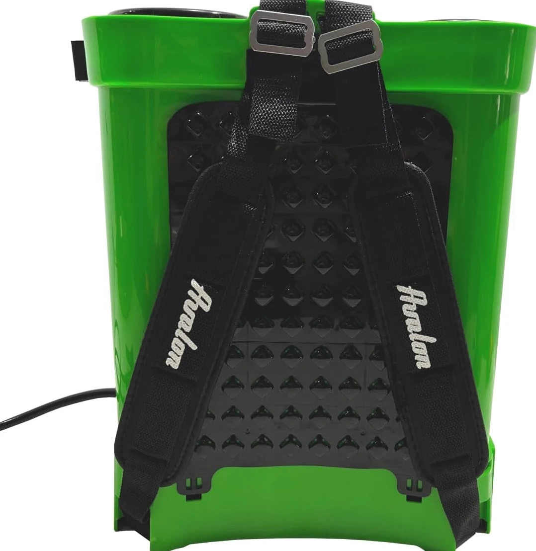 Avalon - Pulvérisateur à dos à pression à 1 lance avec batterie rechargeable et pompe de rechange, réservoir 16 l, lances inox vert