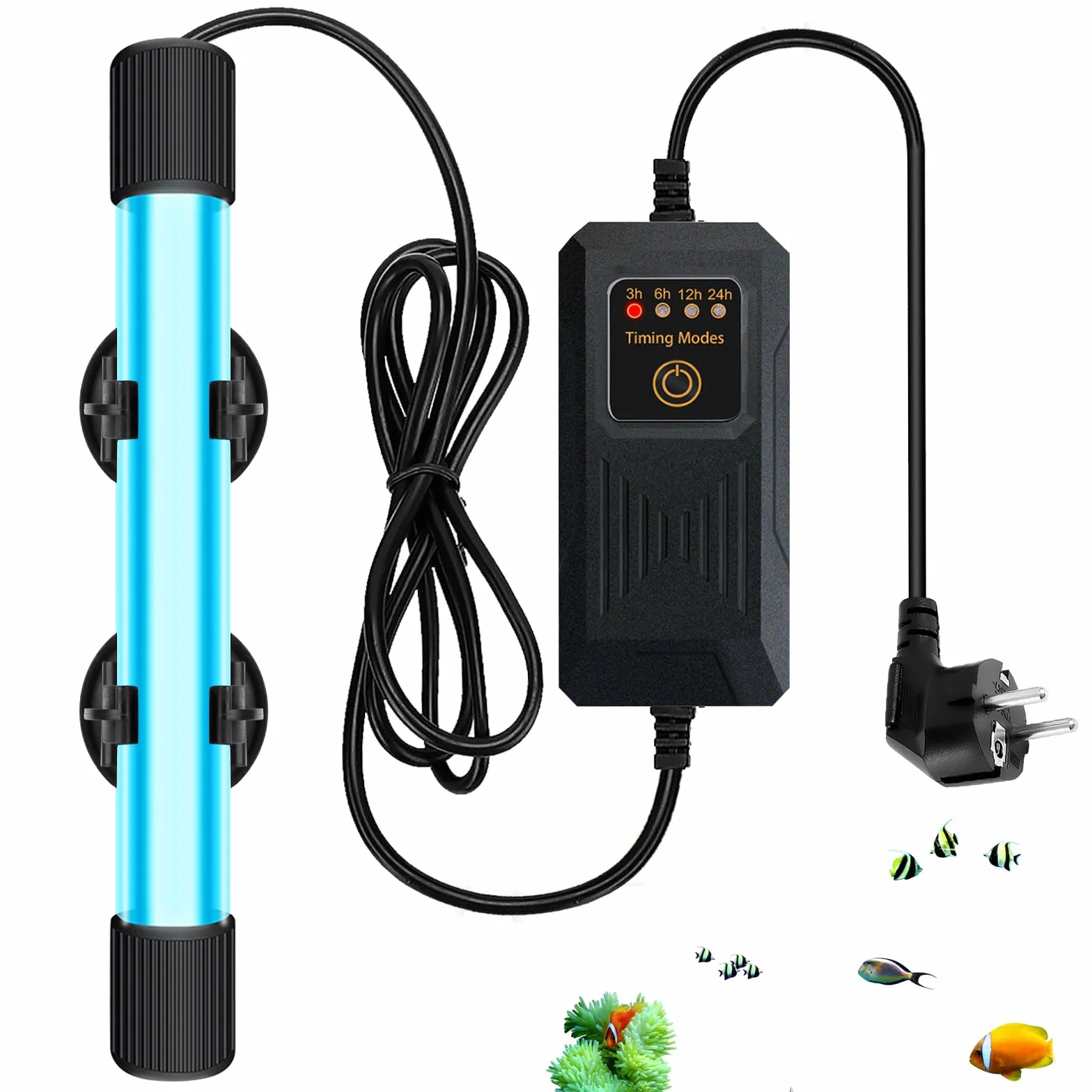 GOMETY Lampe UV Stérilisateur Aquarium 13W Minuterie Étanche
