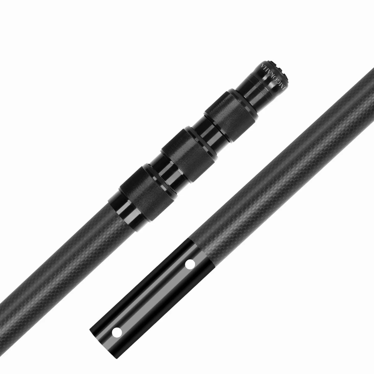 Perche télescopique de 4,6 m pour épuisette de Piscine, rallonge en Fibre de Carbone, réglable de 1,4 m à 4,6 m, pour Le Nettoyage des piscines et bassins de Jardin