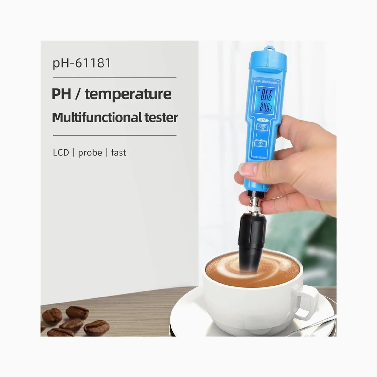 Testeur de qualité l'eau et du pH Sol, Ph-61181, for Aliments, fromas, crèmes, Lait, Viande, hydroponie, Laboratoire, Eau Potable, Outils jardina Jardinage, Agriculture