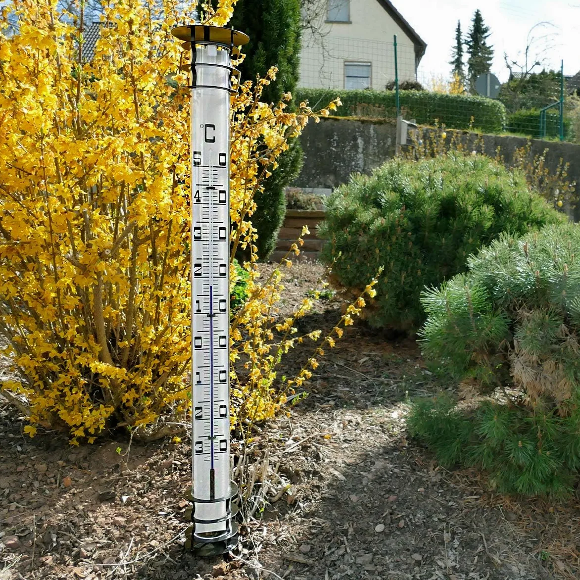 TFA Dostmann Thermomètre d'extérieur analogique JUMBO, 12.2002, avec piquet de terre, noir,