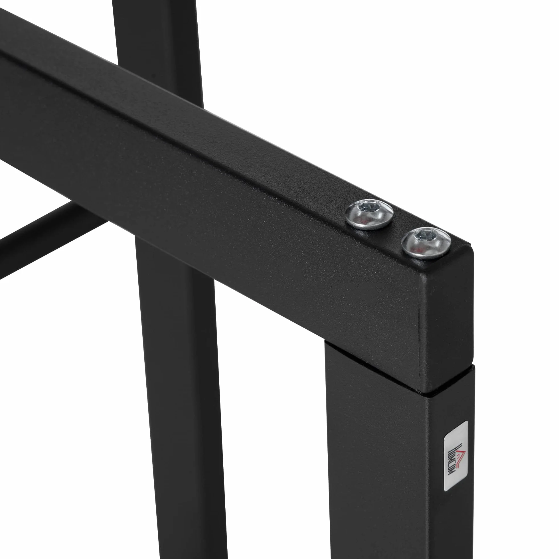 HOMCOM Range bûches porte-bois intérieur extérieur charge max 100 Kg 40L x 25l x 100H cm métal noir