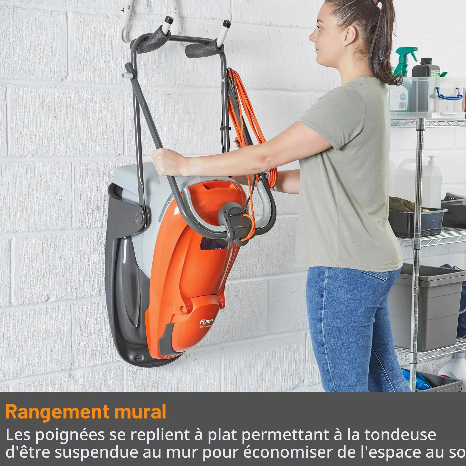 Flymo Hover Vac 270 Tondeuse à Gazon électrique 1400 W Largeur de Coupe 27 cm Bac à Gazon 15 l