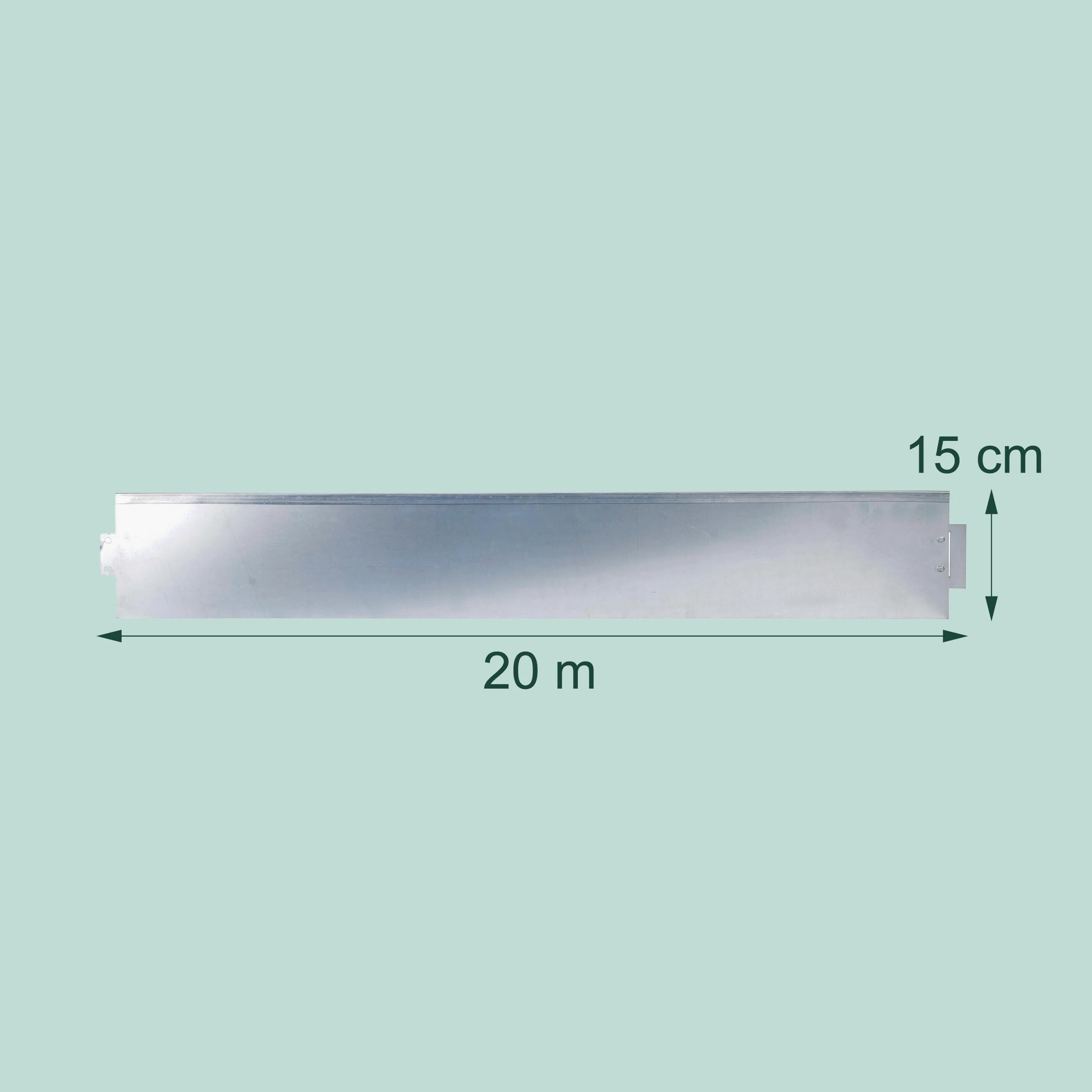 Relaxdays Bordure pelouse, lot 20, HxL: 15x100 cm, Acier galvanisé, Bordure Flexible pour parterres & pelouse, Argent