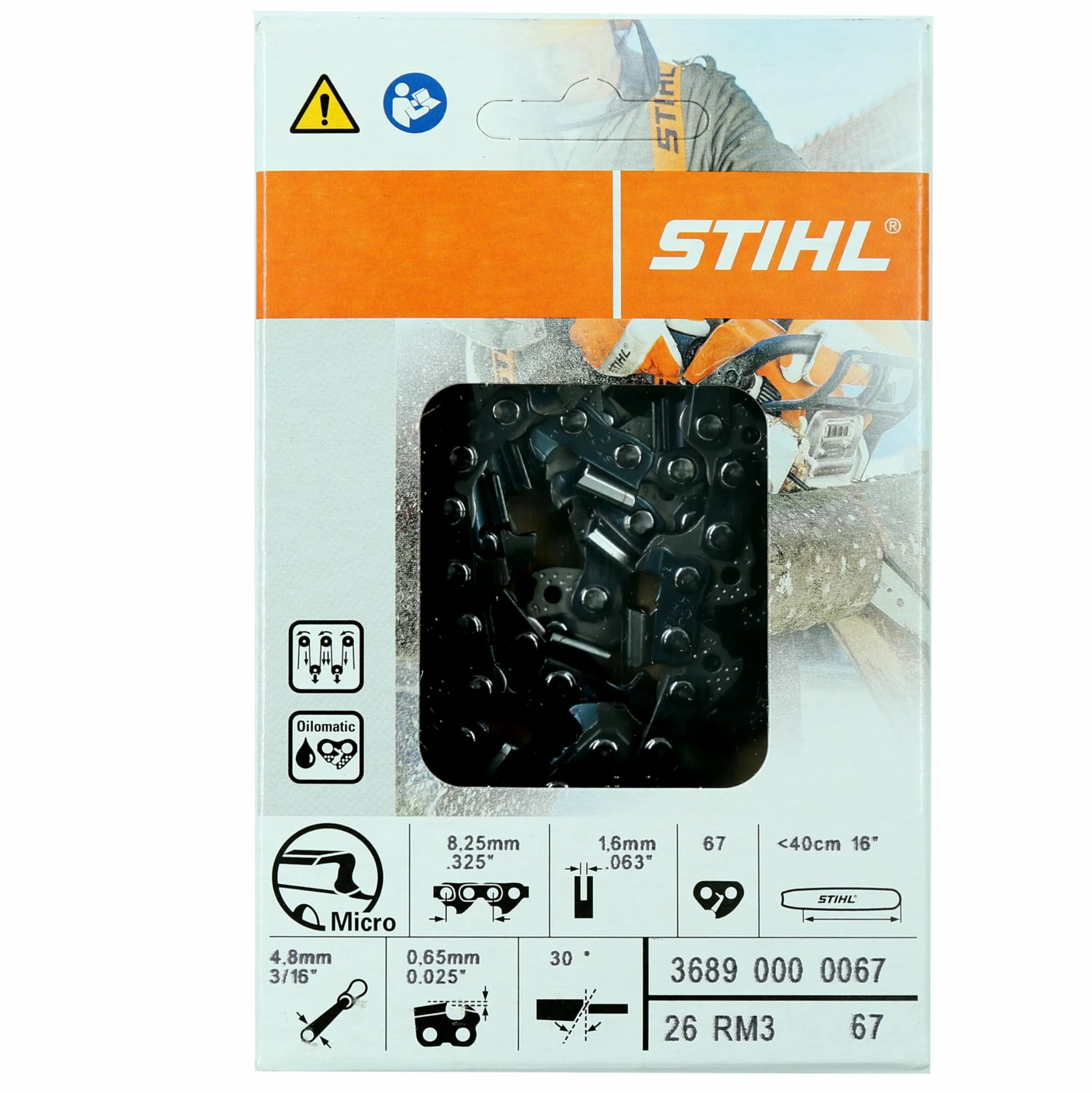 Stihl 26rm3–67 Oilomatic Rapid Micro 3 Chaîne de tronçonneuse, 40,6 cm