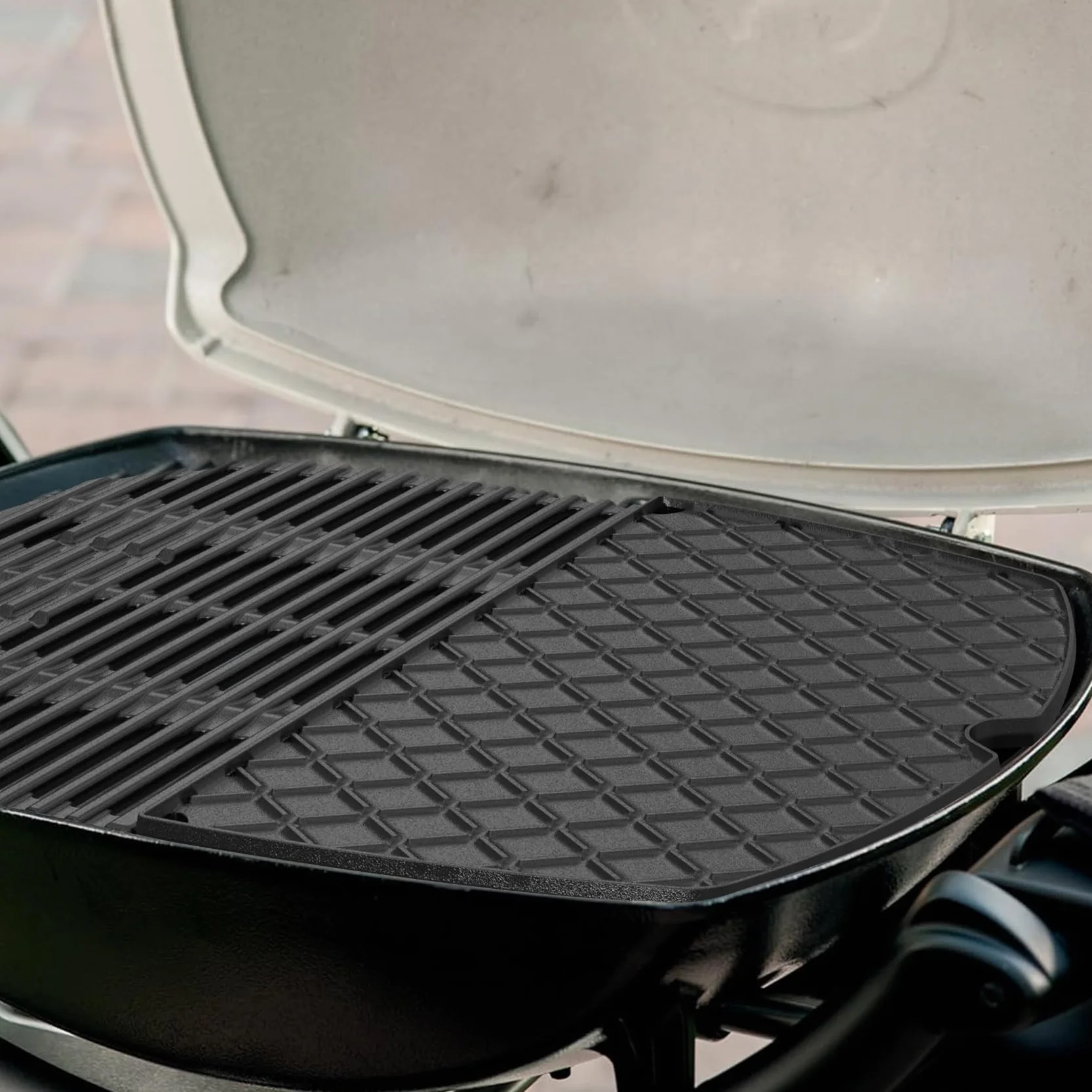 onlyfire Plaque de Cuisson Réversible Grille Weber Q 200/2000 Pièces Rechange 6559 7645 Barbecue Fonte