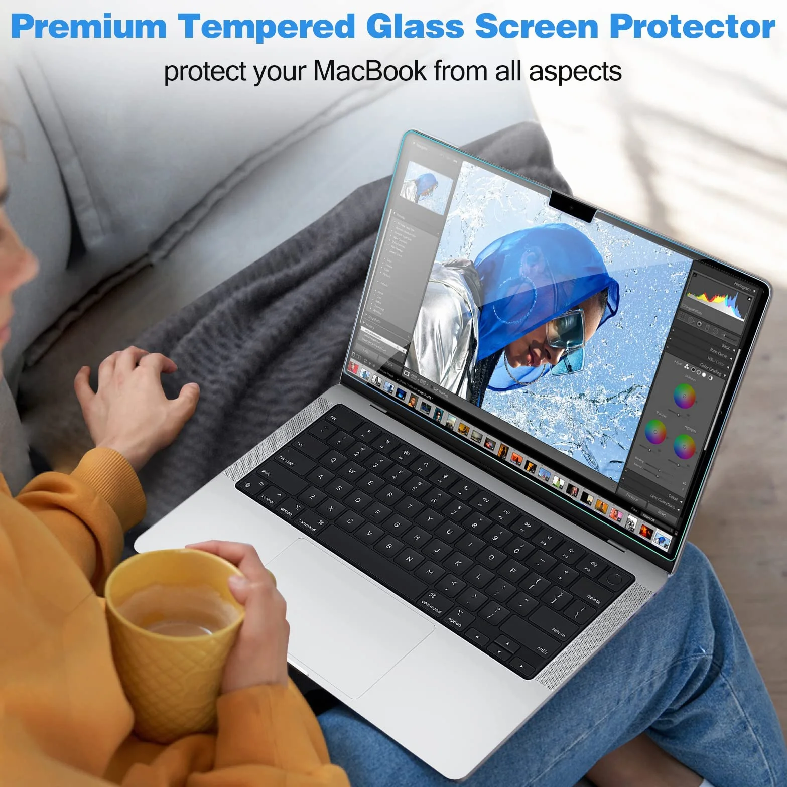 ProCase Verre Trempé pour MacBook Pro 14.2 2024 M4, 9H Film Protection