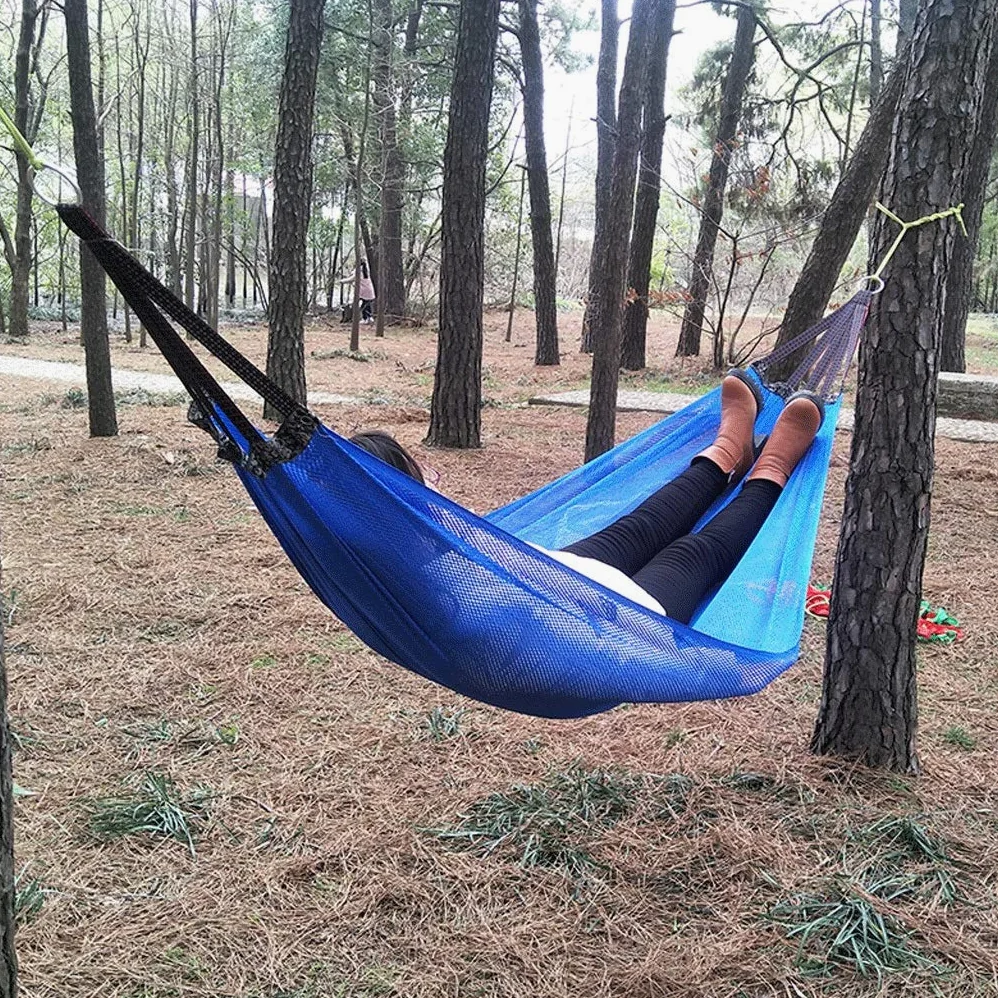 Hamac portable, Hamac portable en nylon et soie glacée for camping, hamac maille respirante fraîche