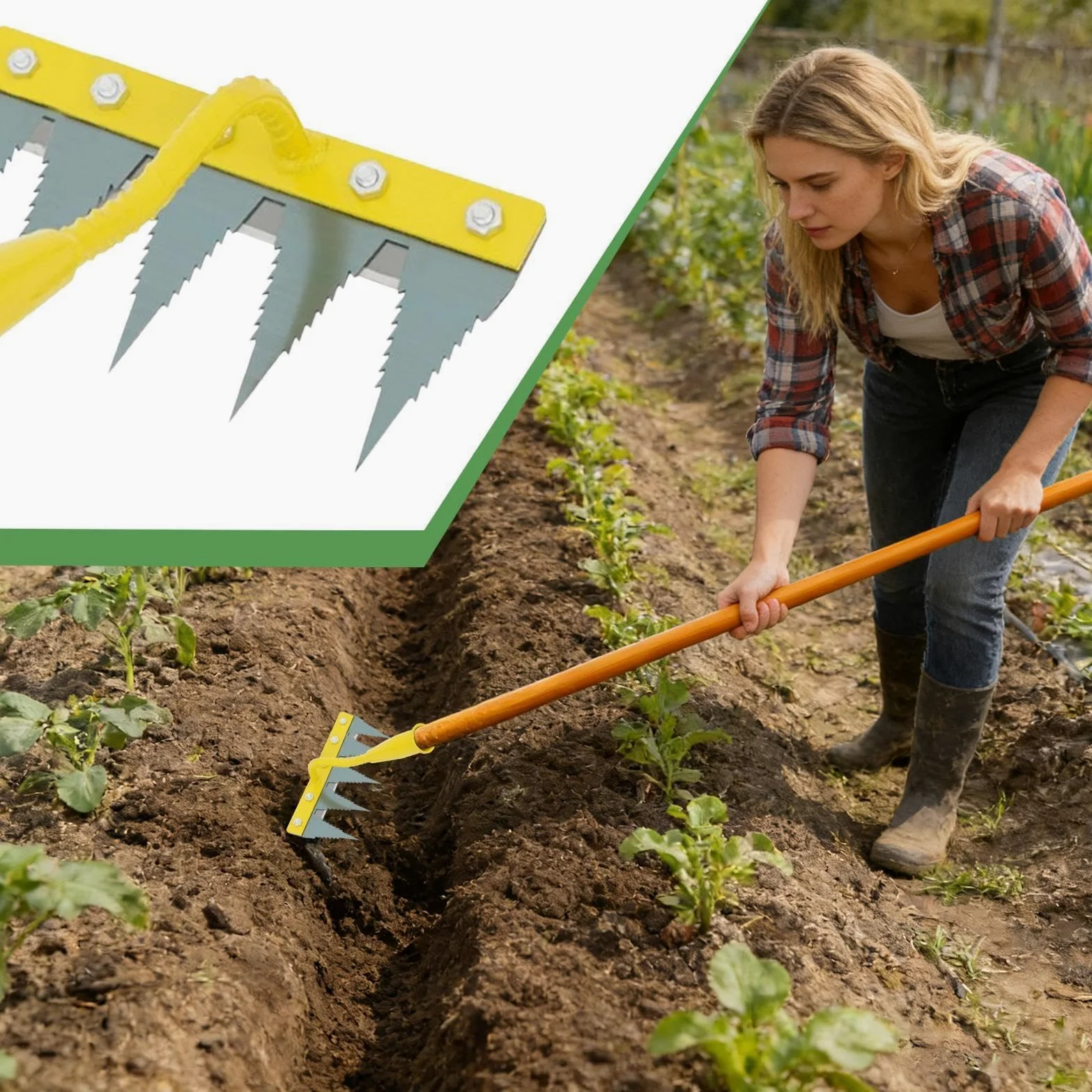 Râteau de jardin Décompacteur et arracheur de mauvaises herbes robuste | Désherbeurs manuels pour la pelouse, la cour, le parterre de fleurs, la serre, le verger, la ferme, le jardin extérieur
