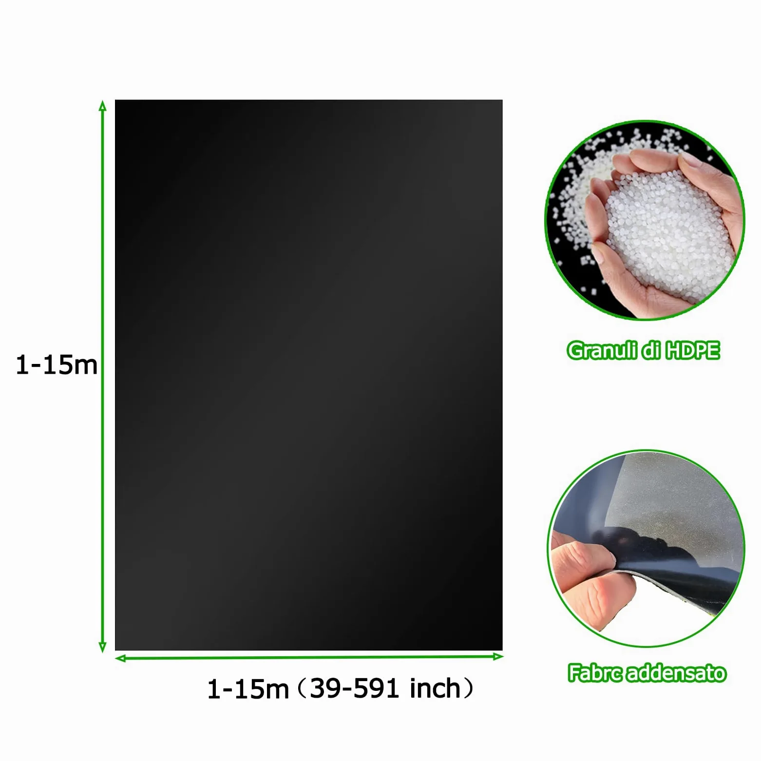 Bâche de Bassin en PEHD 10 x 11 m, Membrane Flexible et résistante pour Piscine de Jardin, Couverture indéchirable pour bassins, Jeux d'eau et fontaines, idéale pour Les Grands Jardins.