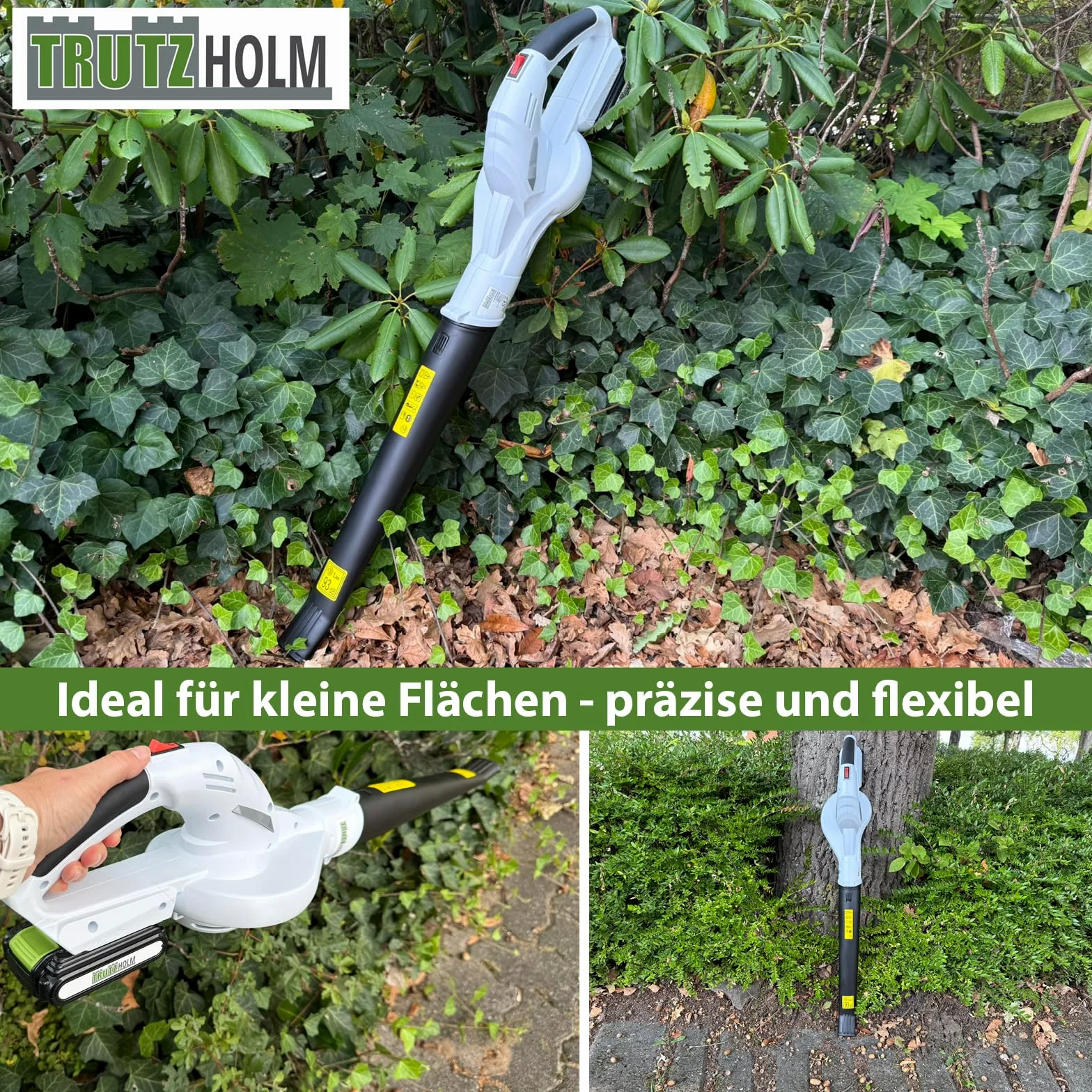 TRUTZHOLM Souffleur à feuilles sans fil 20 V avec batterie de 2000 mAh et chargeur – Souffleur de feuilles sans fil, léger de 1,4 kg avec 90 cm de longueur, 40 min d'autonomie, poignée ergonomique et