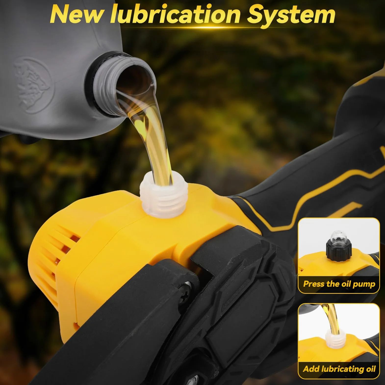 Tronçonneuse & sécateur sans fil 4 en 1 pour Dewalt 20V (sans batterie) | 8", tronçonneuse à tige, avec extension 2m, sécateur électrique 30mm, avec lame de rechange