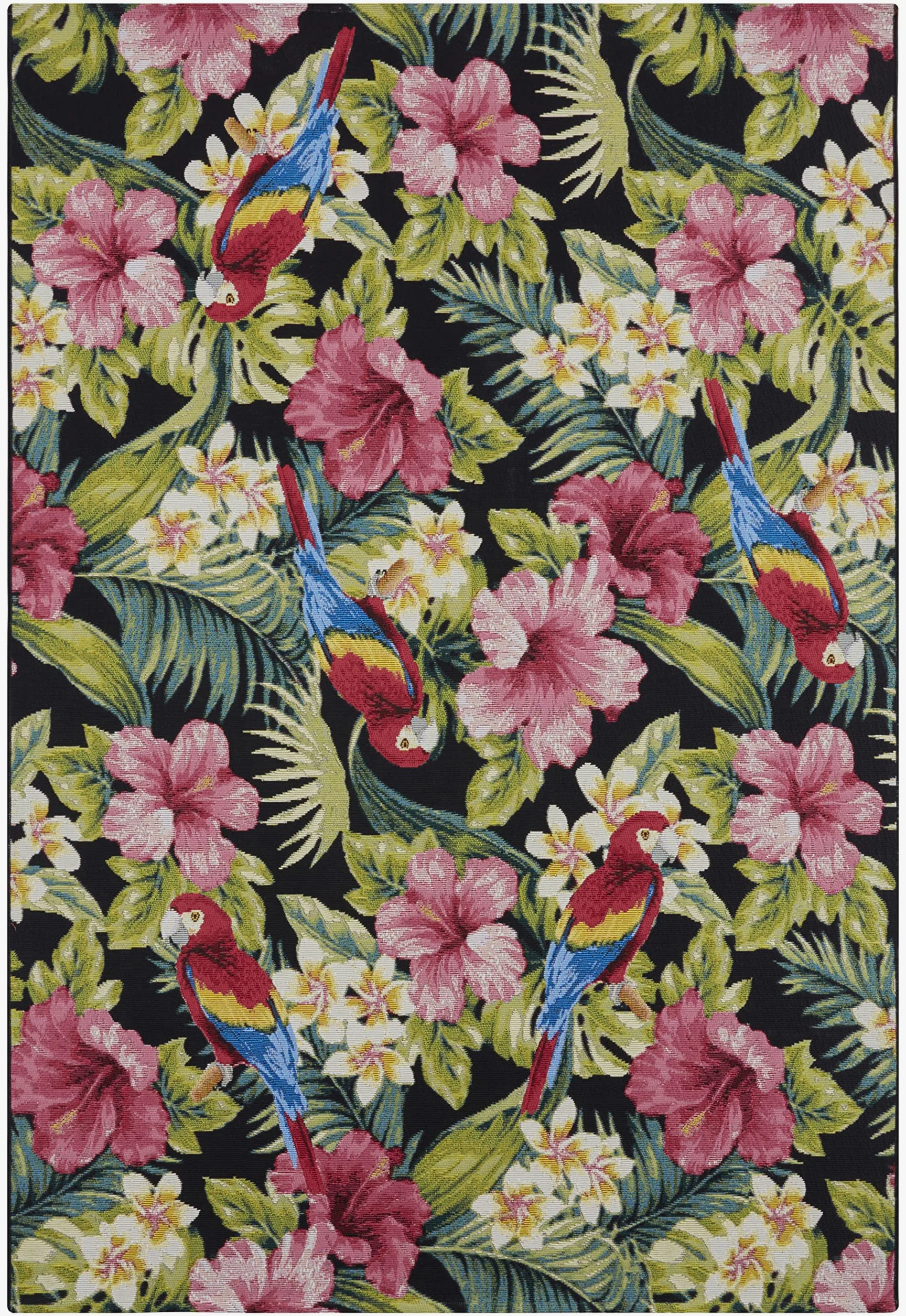 HANSE Home Tropical Feeling Tapis d'intérieur et d'extérieur - Tissé plat - Motif floral - Certifié Öko-Tex - Résistant aux intempéries et aux UV - Pour balcon, terrasse, jardin, salon - Multicolore -