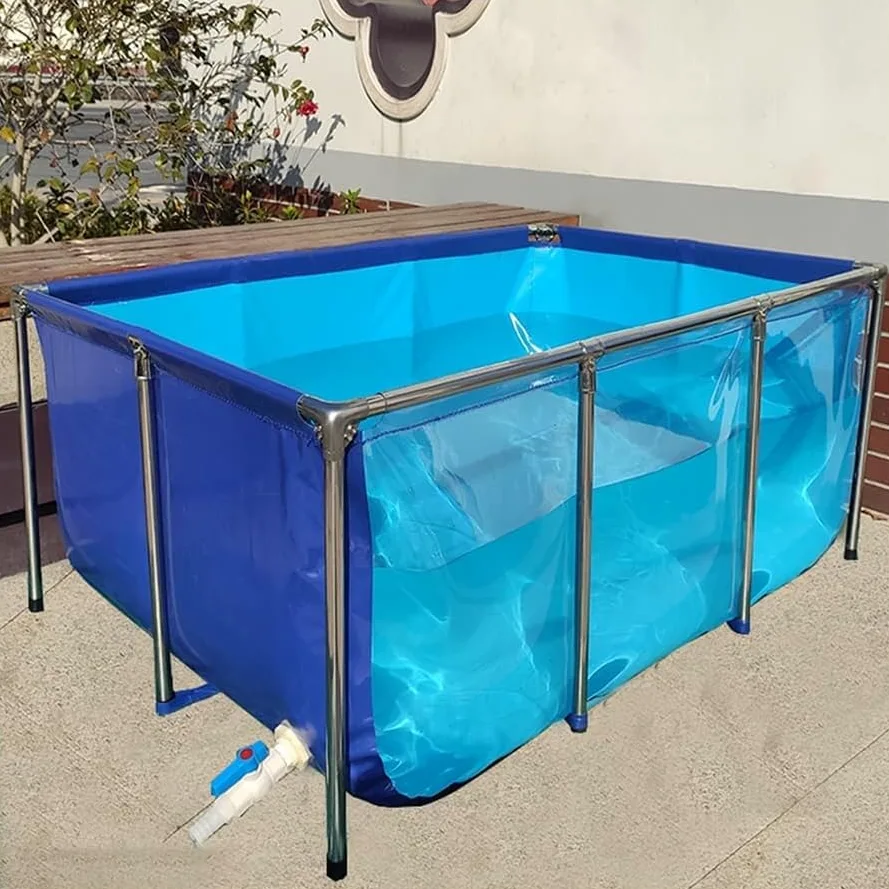 Aquarium d'intérieur autoportant Lar avec Coque en Acier, revêtement Souple en PVC et fenêtre d'observation - Convient aux Aquariums et aux piscines, Facile à Assembler