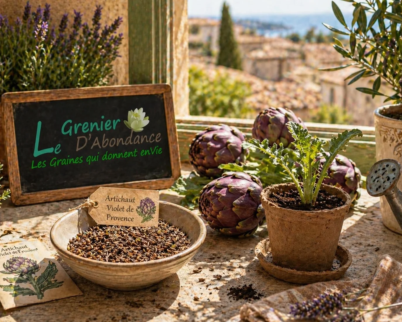 Le Grenier d'Abondance ARTICHAUT Violet de Provence Cynara scolymus 10 graines