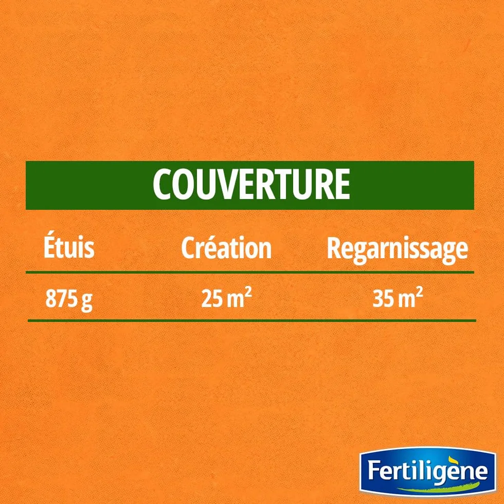 FERTILIGENE OMBR25 - Semences Gazon Terrain Ombragé 875 g - Pour 200m² - Premières pousses en 1 semaine