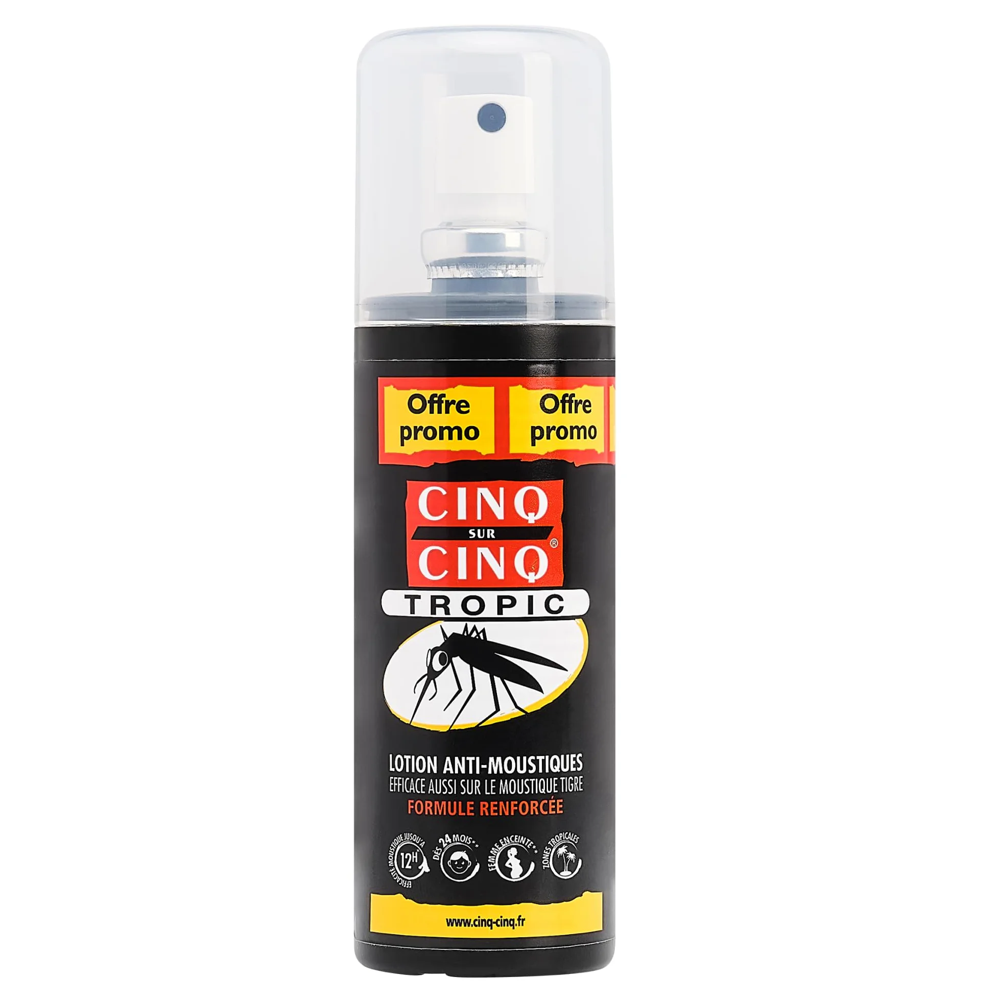 CINQ SUR CINQ | Kit Anti-Piqûres | Tropic spray lotion anti-moustique 2x 100ml + Crème Apaisante 40g | Efficace contre les moustiques tigres | Formule renforcée | Pour adultes & enfants dès 3 ans