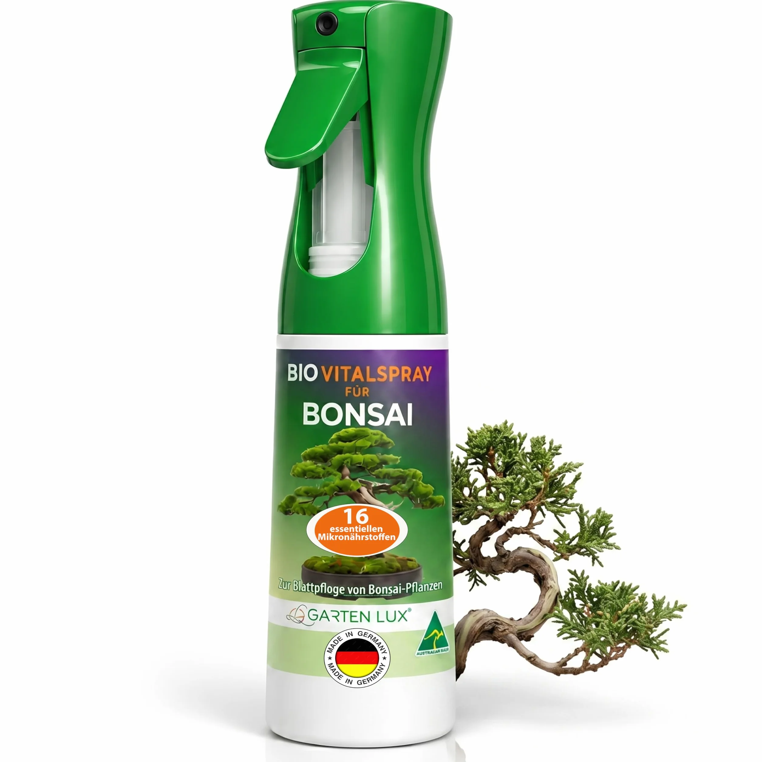 Garten Lux Spray bio Vital pour feuilles de bonsaï 300 ml 16 oligo-éléments