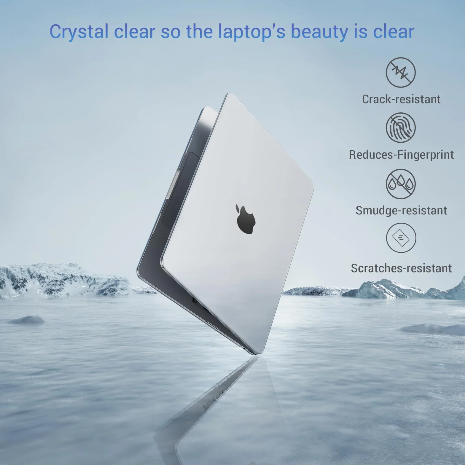 MOSISO Coque Compatible MacBook Air 13 Pouces M5 2026 M4 2025 M3 M2 2024-2022, Coque Rigide 13,6" A3449 A3240 A3113 A2681 Touch ID Film Clavier Cristal Clair