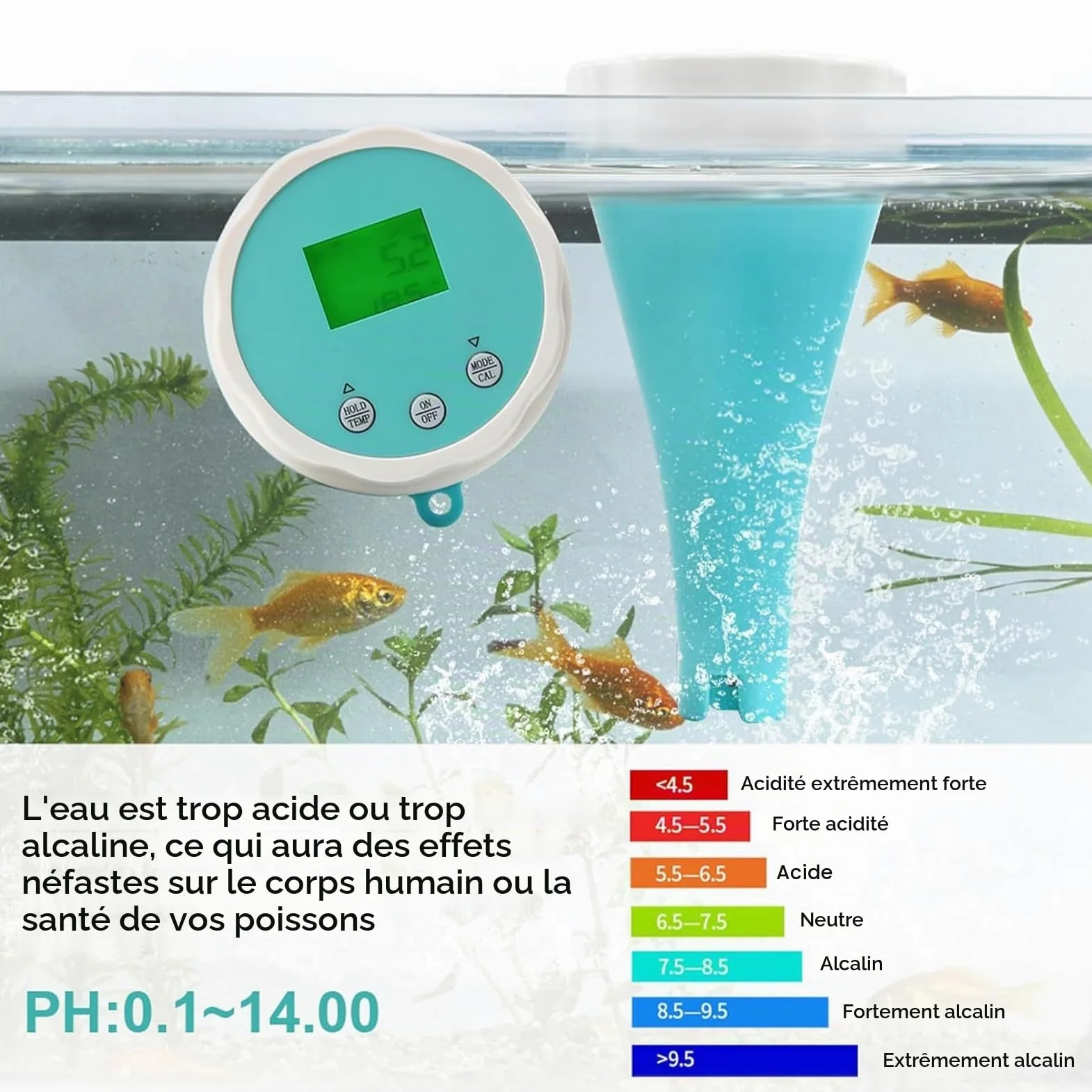 Generic Testeur d'eau Bluetooth pour piscine – Surveillance du pH et du chlore – 1 pièce