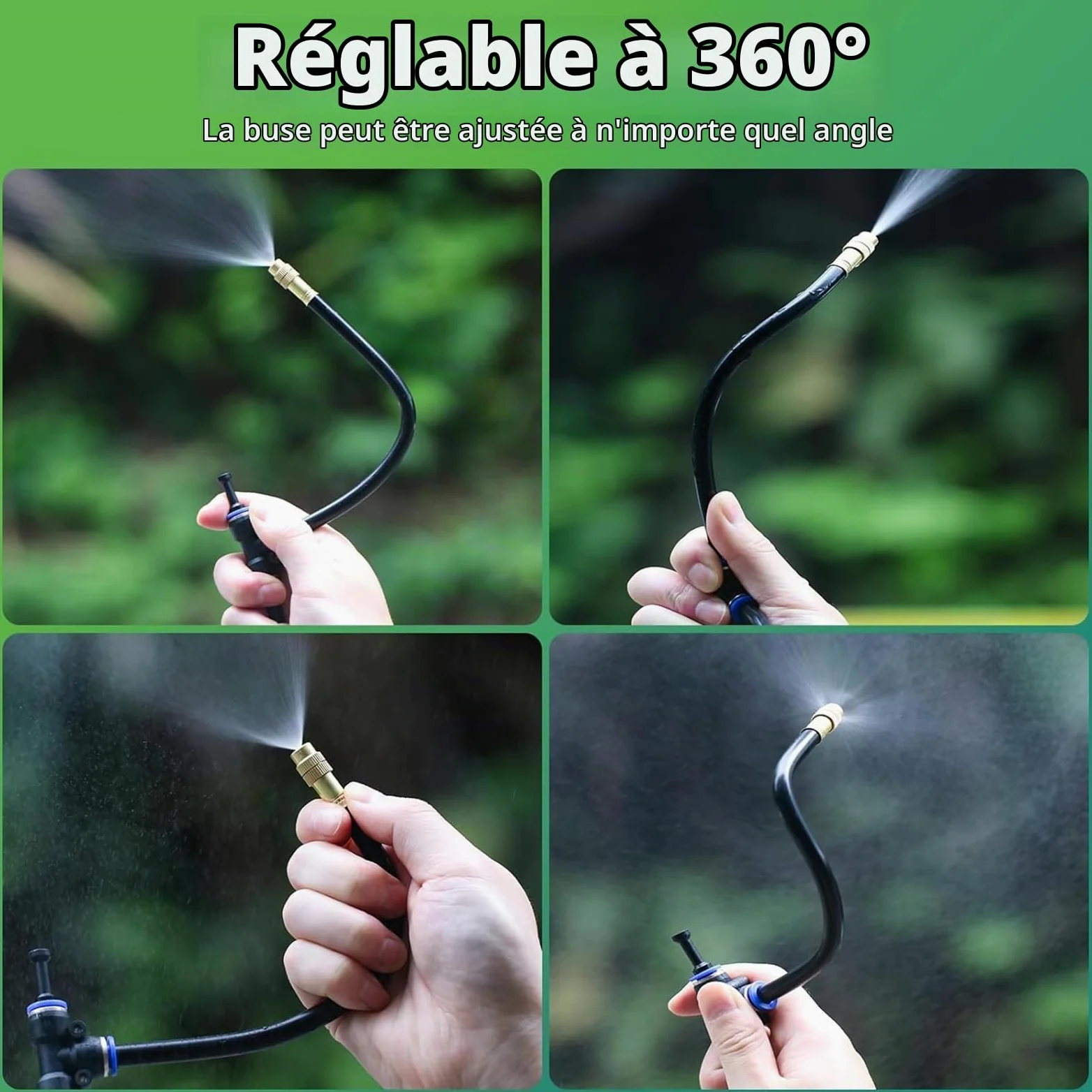 Système d'Irrigation Goutte à Goutte, Arrosage Automatique pour Jardin, Buse Brumisatrice Réglable 360°, Tête d'Arroseur Rotative à Haut Débit pour Jardin, Terrasse et Plantes en Pot (30M)
