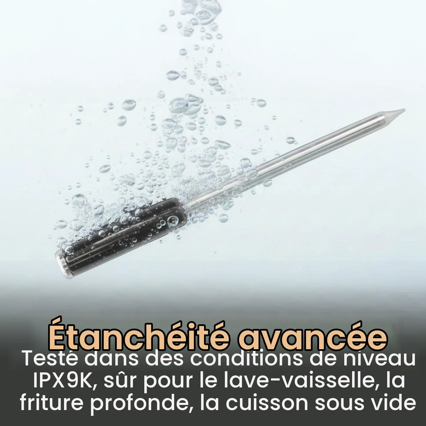 MeatStick V – Thermomètre à Viande Sans Fil, Jusqu’à 650 °C, 6 Capteurs de Température, WiFi à Portée Illimitée, Idéal pour Barbecue, Fumoir, Four et Friteuse à Air
